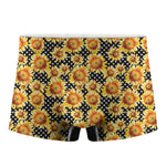 Watercolor Polka Dot Sunflower Print Men's Boxer Briefs