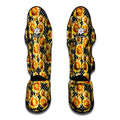 Watercolor Polka Dot Sunflower Print Muay Thai Shin Guards