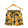 Watercolor Polka Dot Sunflower Print Women's Shorts
