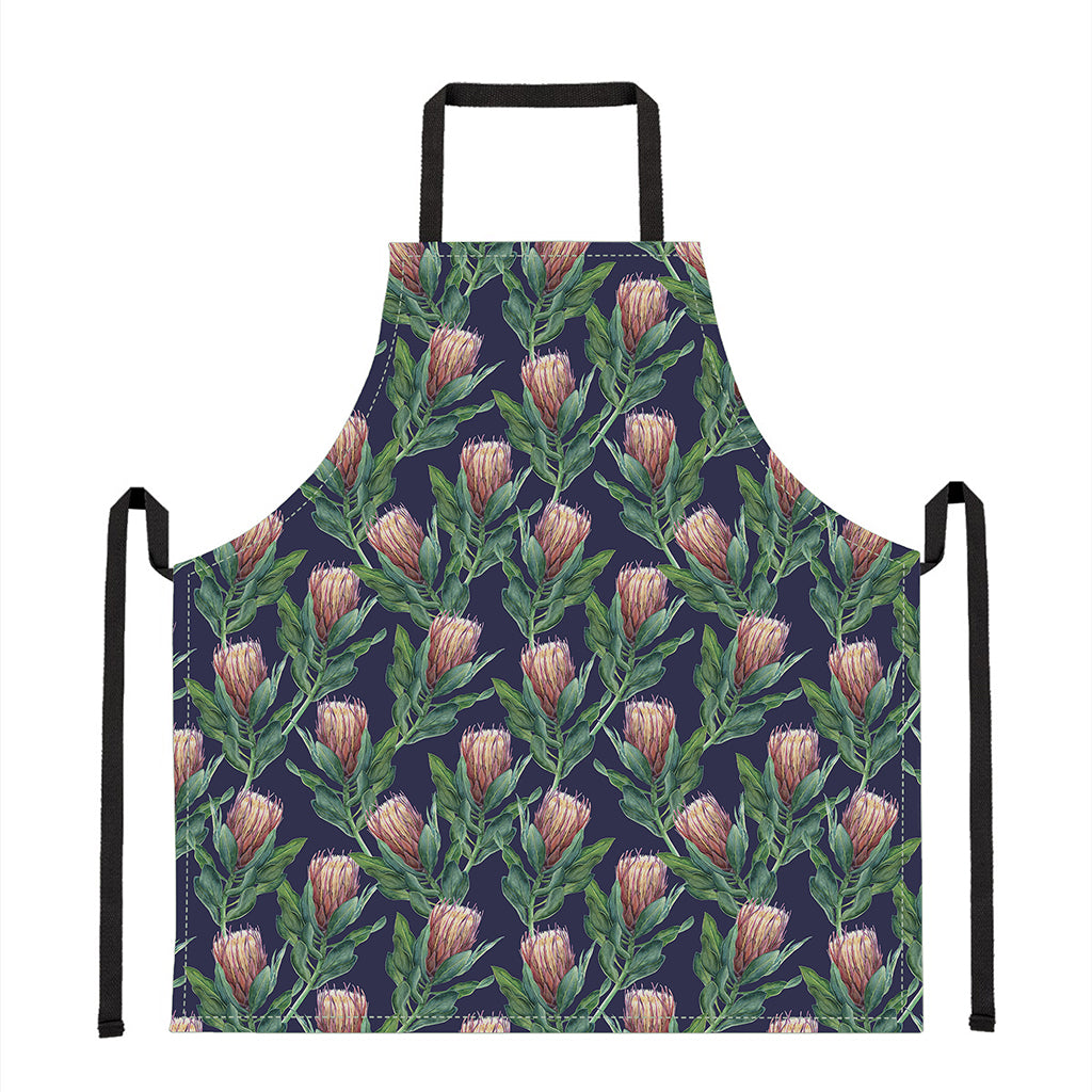 Watercolor Protea Pattern Print Apron