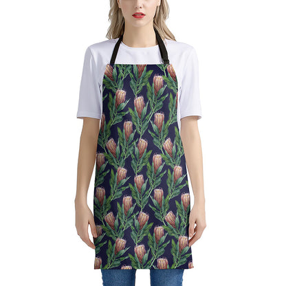 Watercolor Protea Pattern Print Apron