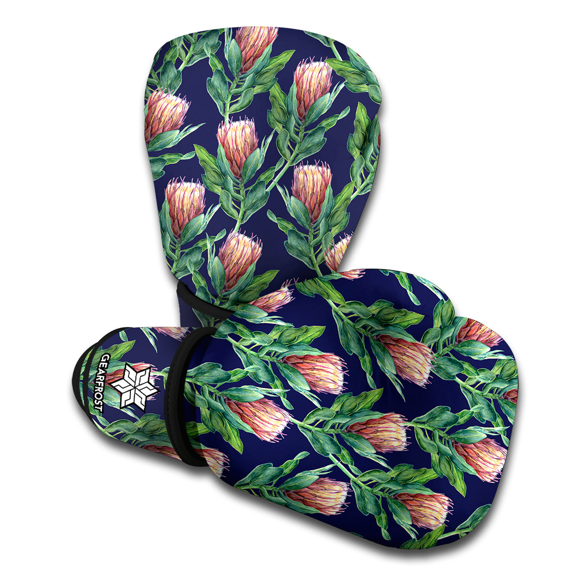 Watercolor Protea Pattern Print Boxing Gloves