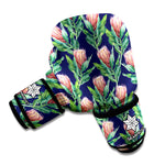 Watercolor Protea Pattern Print Boxing Gloves
