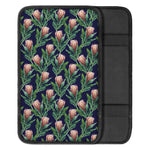 Watercolor Protea Pattern Print Car Center Console Cover