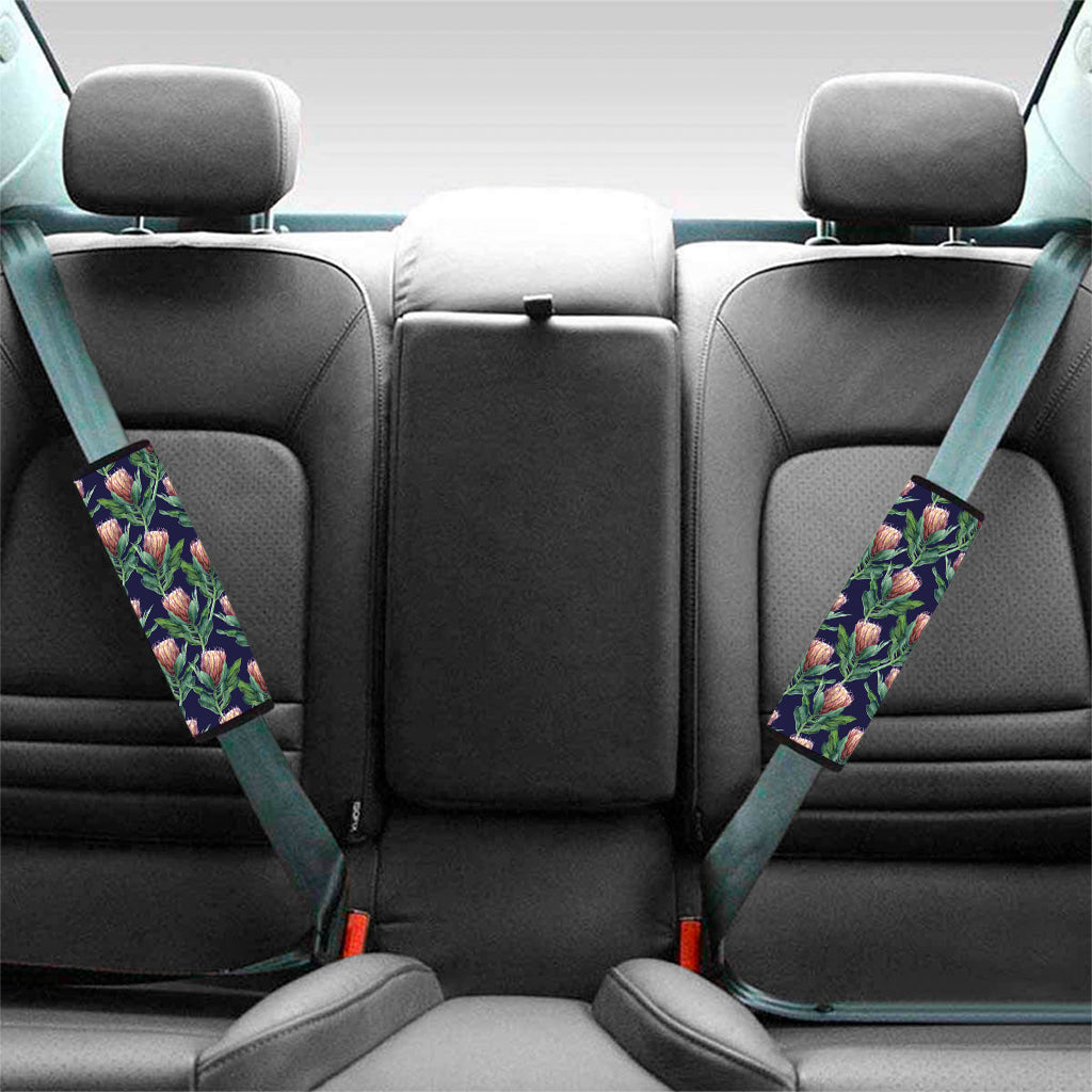 Watercolor Protea Pattern Print Car Seat Belt Covers