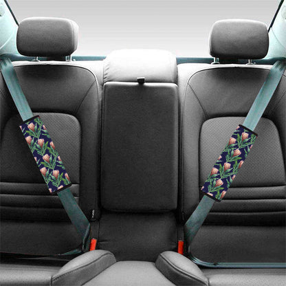 Watercolor Protea Pattern Print Car Seat Belt Covers