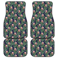 Watercolor Protea Pattern Print Front and Back Car Floor Mats