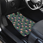 Watercolor Protea Pattern Print Front and Back Car Floor Mats