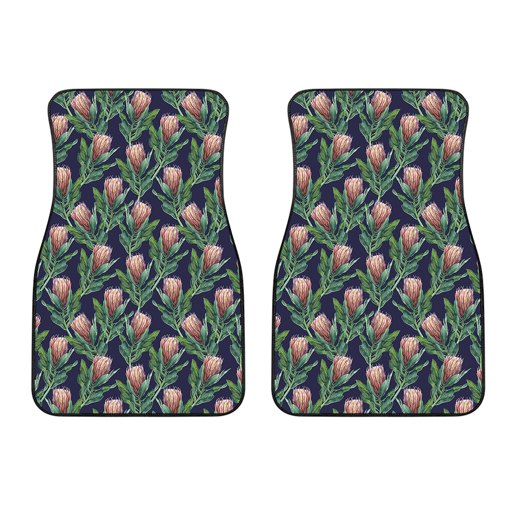 Watercolor Protea Pattern Print Front Car Floor Mats