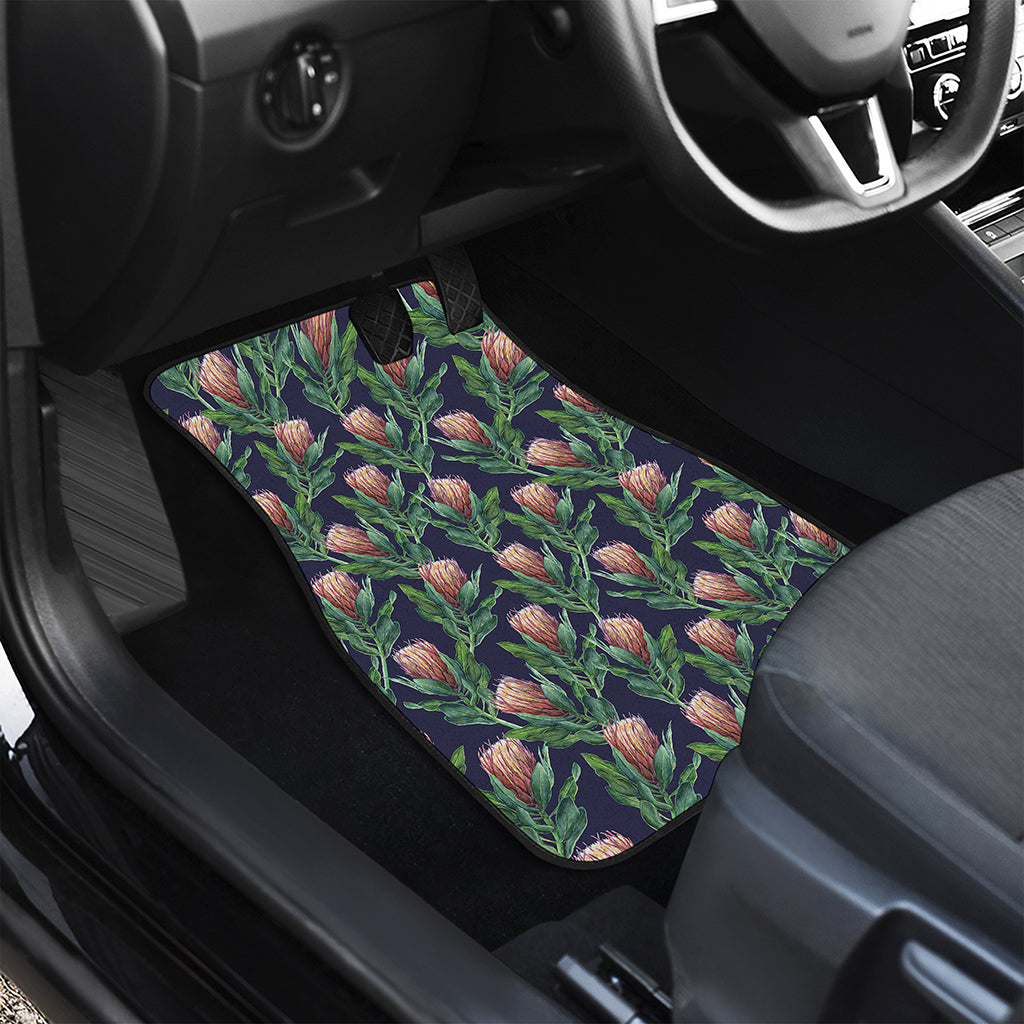 Watercolor Protea Pattern Print Front Car Floor Mats