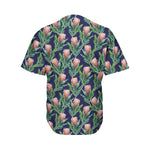 Watercolor Protea Pattern Print Men's Baseball Jersey