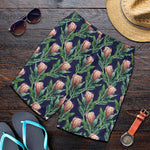 Watercolor Protea Pattern Print Men's Shorts