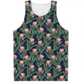 Watercolor Protea Pattern Print Men's Tank Top