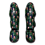 Watercolor Protea Pattern Print Muay Thai Shin Guard