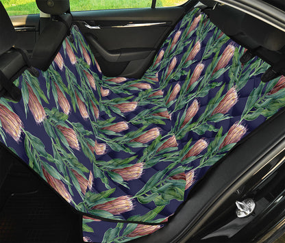 Watercolor Protea Pattern Print Pet Car Back Seat Cover