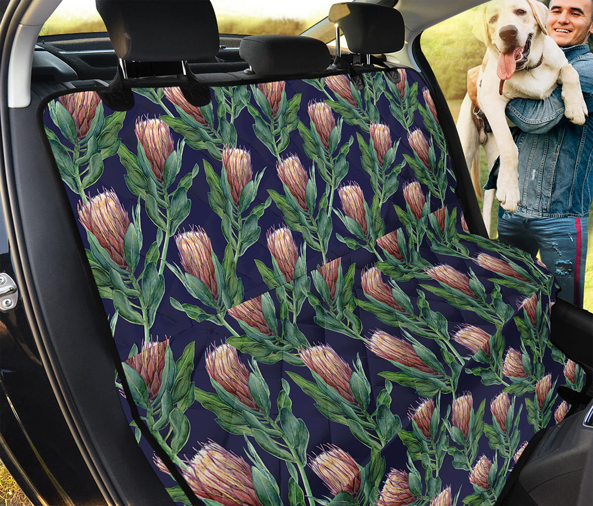 Watercolor Protea Pattern Print Pet Car Back Seat Cover