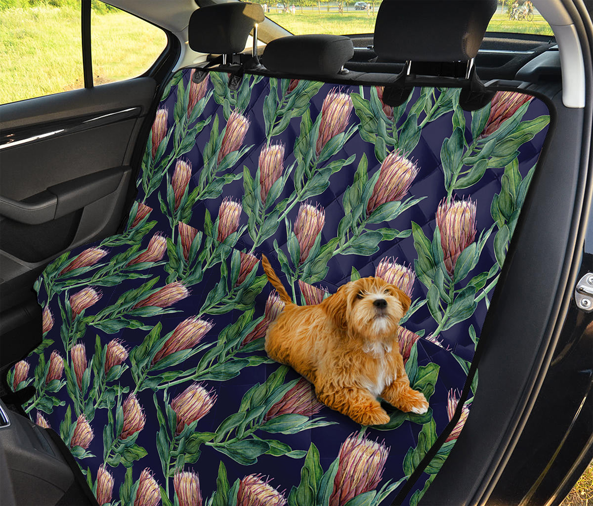 Watercolor Protea Pattern Print Pet Car Back Seat Cover