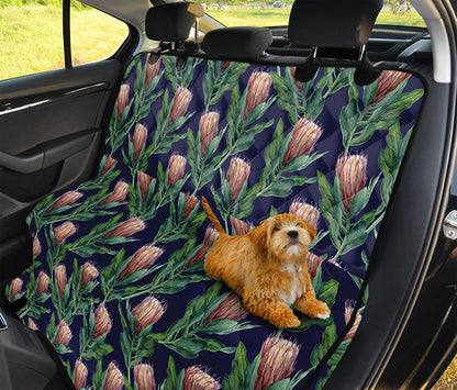 Watercolor Protea Pattern Print Pet Car Back Seat Cover