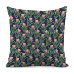 Watercolor Protea Pattern Print Pillow Cover