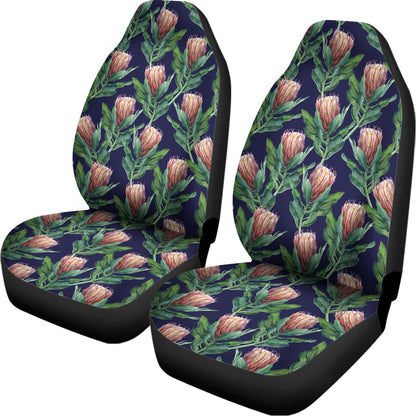 Watercolor Protea Pattern Print Universal Fit Car Seat Covers