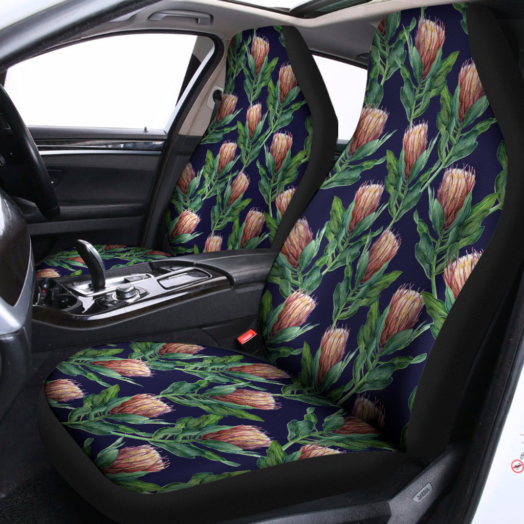 Watercolor Protea Pattern Print Universal Fit Car Seat Covers
