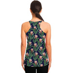 Watercolor Protea Pattern Print Women's Racerback Tank Top