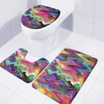 Watercolor Psychedelic Print 3 Piece Bath Mat Set