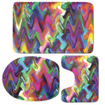 Watercolor Psychedelic Print 3 Piece Bath Mat Set