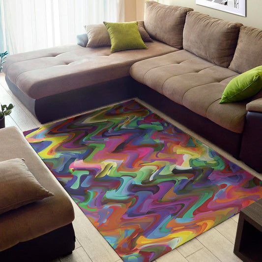 Watercolor Psychedelic Print Area Rug
