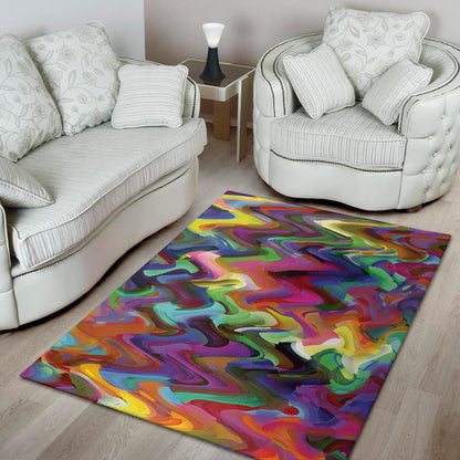 Watercolor Psychedelic Print Area Rug