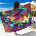 Watercolor Psychedelic Print Beach Sarong Wrap