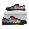 Watercolor Psychedelic Print Black Low Top Sneakers