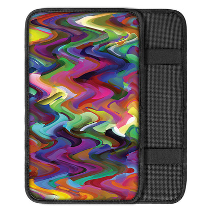 Watercolor Psychedelic Print Car Center Console Cover