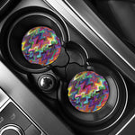 Watercolor Psychedelic Print Car Coasters