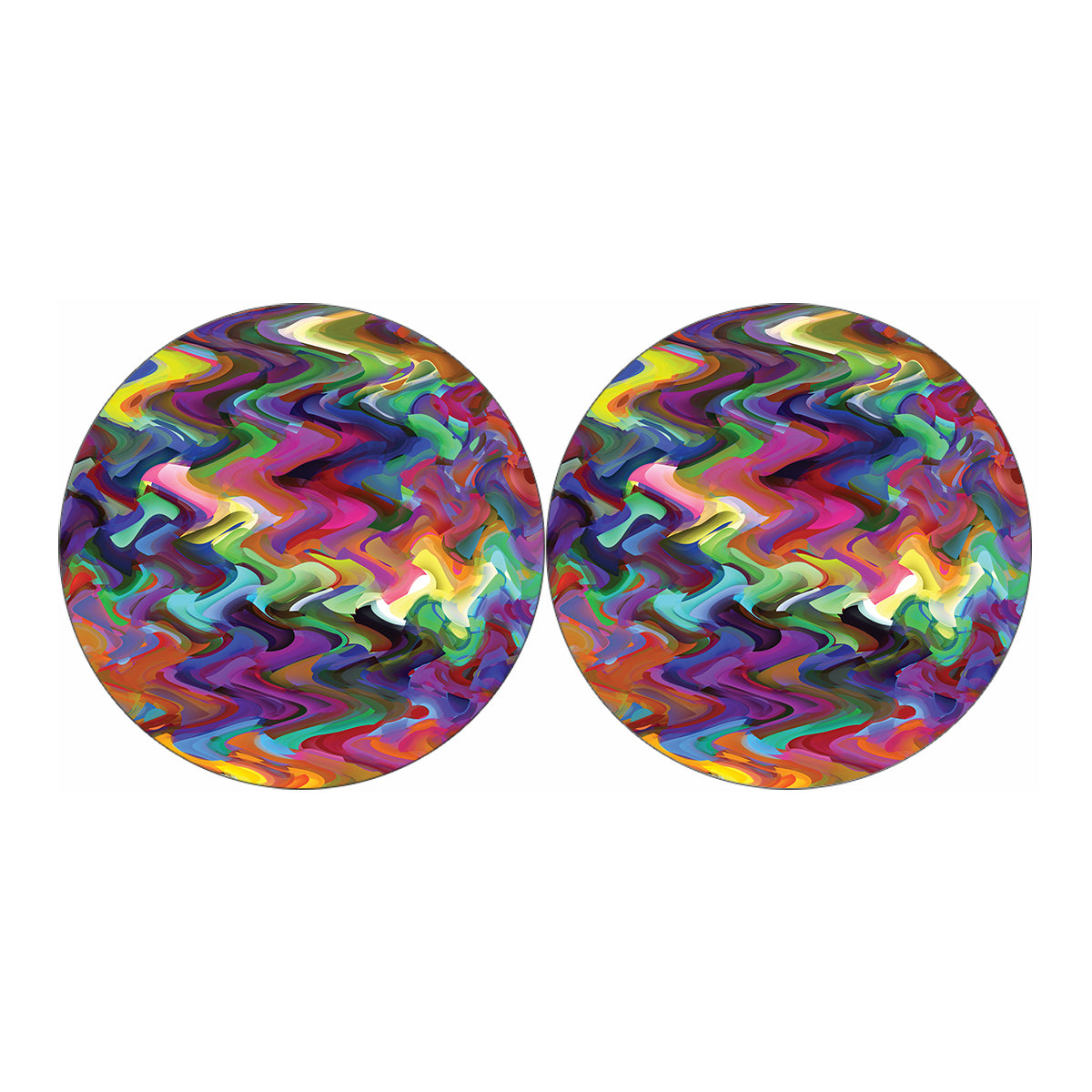 Watercolor Psychedelic Print Car Coasters