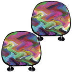 Watercolor Psychedelic Print Car Headrest Covers