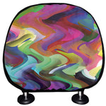Watercolor Psychedelic Print Car Headrest Covers