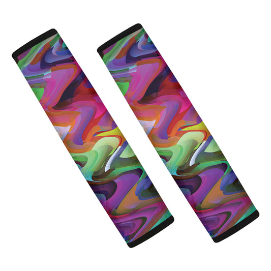 Watercolor Psychedelic Print Car Seat Belt Covers