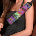 Watercolor Psychedelic Print Car Seat Belt Covers