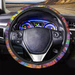 Watercolor Psychedelic Print Car Steering Wheel Cover
