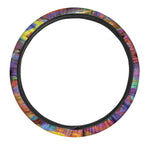 Watercolor Psychedelic Print Car Steering Wheel Cover