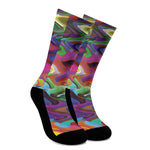 Watercolor Psychedelic Print Crew Socks