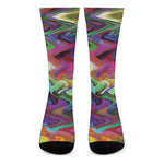 Watercolor Psychedelic Print Crew Socks