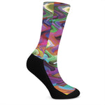 Watercolor Psychedelic Print Crew Socks