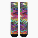 Watercolor Psychedelic Print Crew Socks