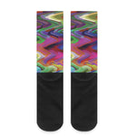 Watercolor Psychedelic Print Crew Socks
