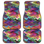 Watercolor Psychedelic Print Front and Back Car Floor Mats