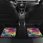 Watercolor Psychedelic Print Front and Back Car Floor Mats