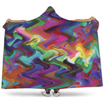 Watercolor Psychedelic Print Hooded Blanket