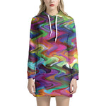 Watercolor Psychedelic Print Hoodie Dress